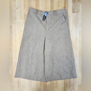 Banana Republic Herringbone Wool Blend Capri Dress Pants Brown Womens 14 NWT